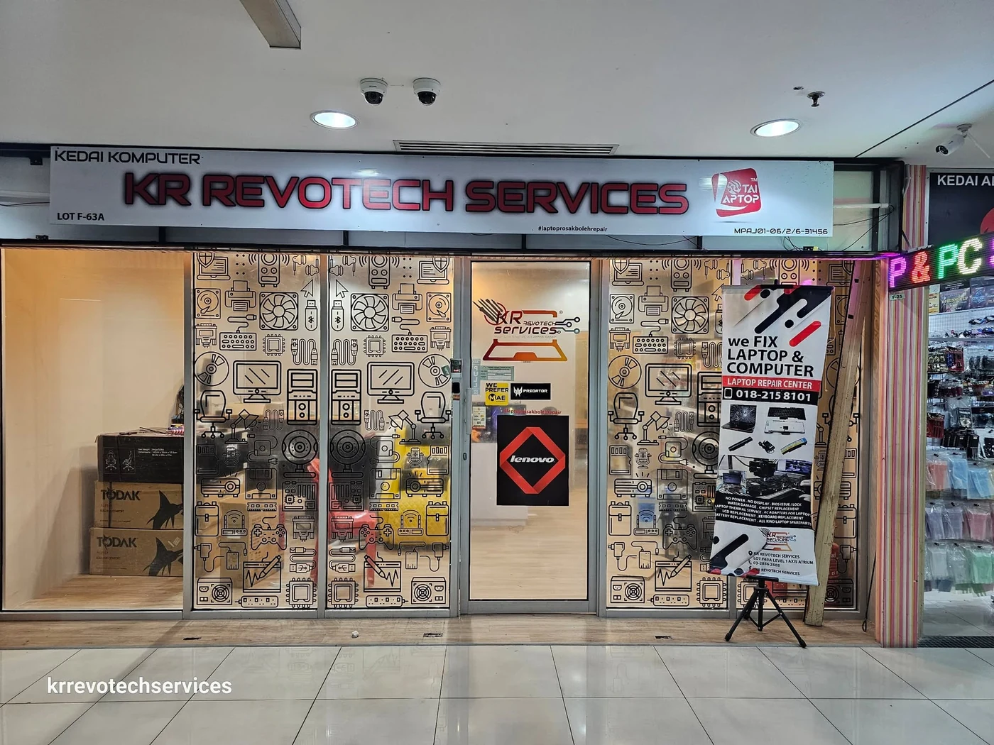 KR REVOTECH SERVICES storefront at Fiesta Mall, Ampang